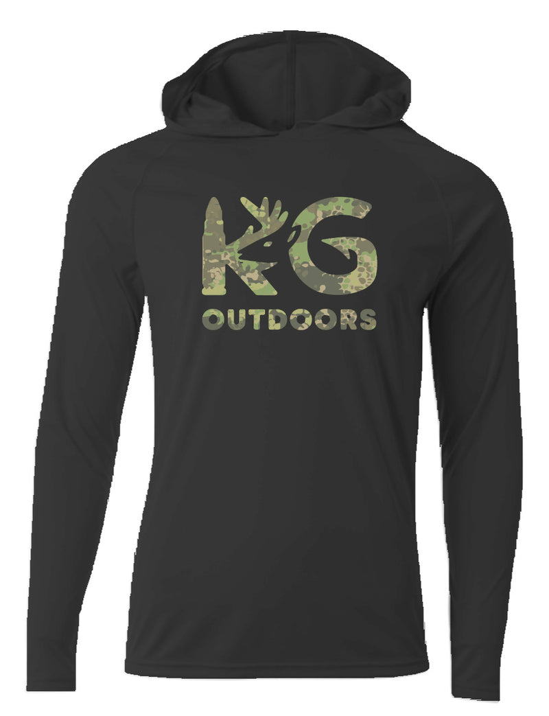 Black Camo KG Lightweight Hooded Shirt