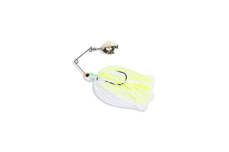big nasty fishing lures Head Hunter 50/50 Double Colorado Spinnerbait 1/2oz White Silver Glitter Reel Size:FLYWEIGHT Marine Metal Aerator Bubble carbon steel wire with FISHMAS